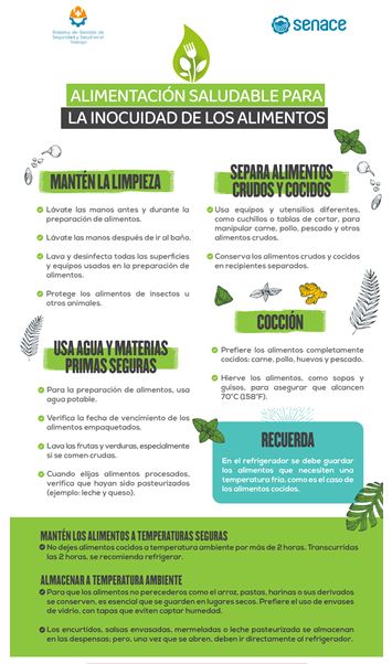 Alimentación saludable para la inocuidad de los alimentos