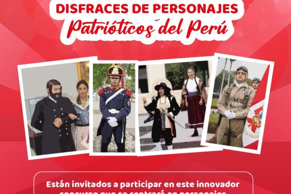 Participa en el concurso de disfraces de personajes patrióticos del Perú