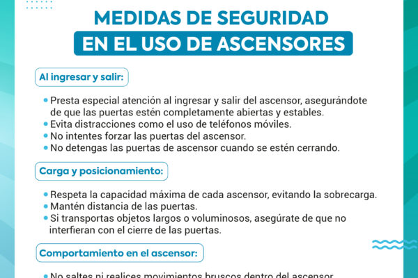 Medidas de seguridad en el uso del ascensor